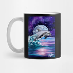 Dolphins Under A Moonlit Sky Mug